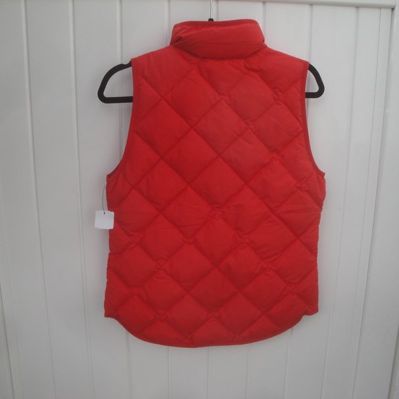 J. Crew Vest Women's XS Red Puffer Vest Down Sleeveless Outdoors Down Filled - Picture 3 of 4